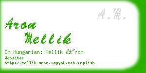 aron mellik business card